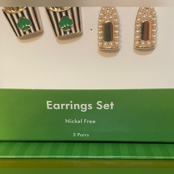 NWT Kate Spade/Target Earrings - Set Of 3 (Fries, Champagne, Strawberries) - Picture 7 of 8